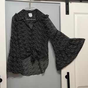 Misa Los Angeles Black and White Blouse